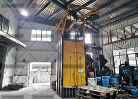 發(fā)往湖南長(zhǎng)沙Q3710吊鉤式拋丸機(jī)拋丸除銹去氧化皮效果怎么樣？
